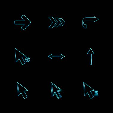 oklar yön işaretçiler yaratıcı simgeler ayarla, düz özel koleksiyon vektör