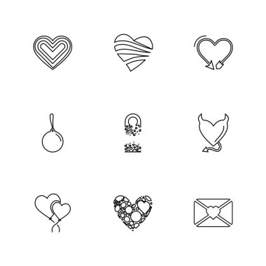 Beyaz arka plan üzerinde farklı minimalist düz vektör app simgeleri