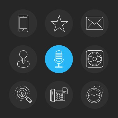 çeşitli tema app simgeler, vektör çizimler set