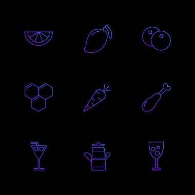 çeşitli tema app simgeler, vektör çizimler set