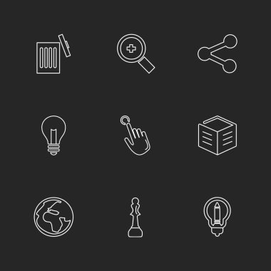 çeşitli tema app simgeler, vektör çizimler set