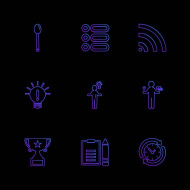 siyah arka plan üzerine çeşitli tema app simgelerin ayarlamak