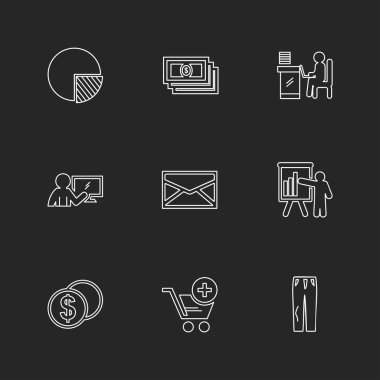 siyah arka plan üzerine çeşitli tema app simgelerin ayarlamak