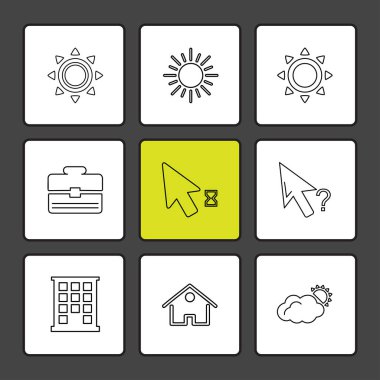 farklı minimalist düz vektör app simgeler siyah arka plan üzerine