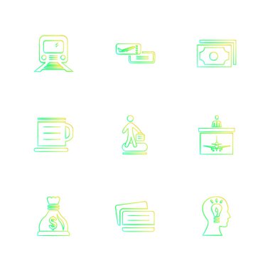 Beyaz arka plan üzerinde izole çeşitli tema app simge kümesi