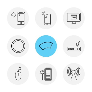 Beyaz arka plan üzerinde izole çeşitli tema app simge kümesi