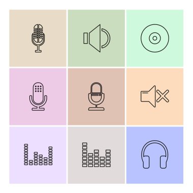 Beyaz arka plan üzerinde izole çeşitli tema app simge kümesi