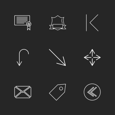 farklı minimalist düz vektör app simgeler siyah arka plan üzerine