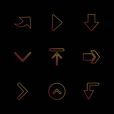 minimalist düz vektör app simgeler siyah arka plan üzerine 