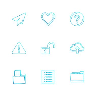 çeşitli tema app simgeler, vektör çizimler set