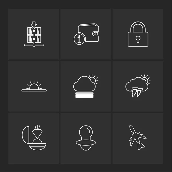 Conjunto Varios Iconos Aplicaciones Tema Ilustraciones Vectores — Archivo Imágenes Vectoriales