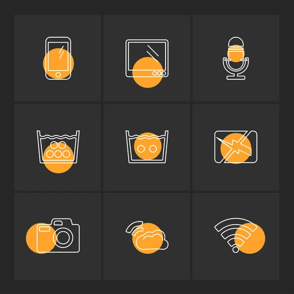 Çeşitli Tema App Simgeler Vektör Çizimler Set — Stok Vektör
