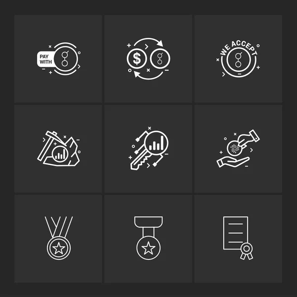 Colección Vectorial Iconos Diseño Plano Creativo Negocios — Vector de stock