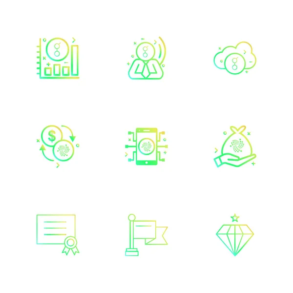 Conjunto Varios Iconos Aplicaciones Tema Ilustraciones Vectores — Vector de stock