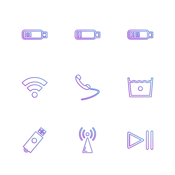 白い背景に分離された様々 なテーマ アプリ アイコンのセット — ストックベクタ