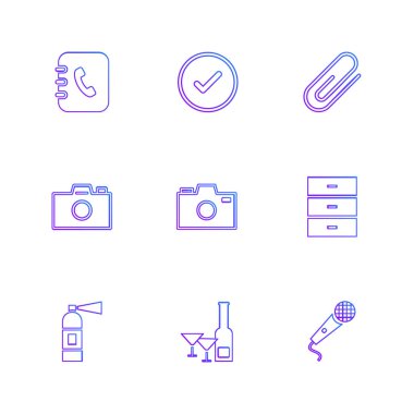 Beyaz arka plan üzerinde farklı minimalist düz vektör app simgeleri