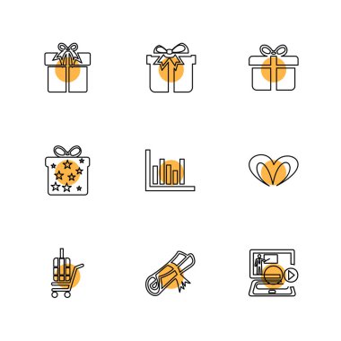 Beyaz arka plan üzerinde izole çeşitli tema app simge kümesi