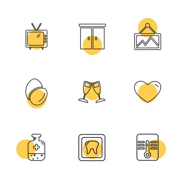 çeşitli tema app simgeler, vektör çizimler set