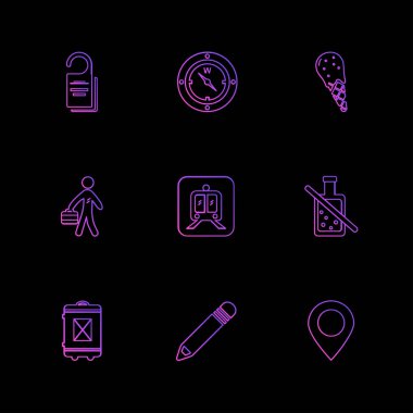 siyah arka plan üzerine çeşitli tema app simgelerin ayarlamak