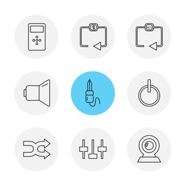 Beyaz arka plan üzerinde izole çeşitli tema app simge kümesi