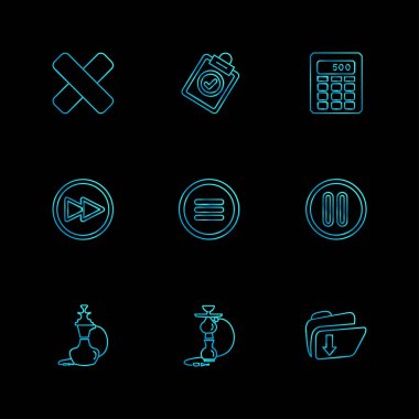 çeşitli tema app simgeler, vektör çizimler set