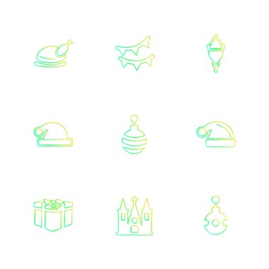 çeşitli tema app simgeler, vektör çizimler set