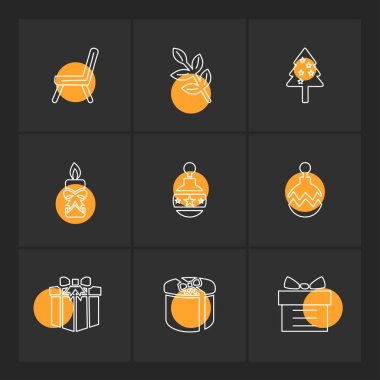 çeşitli tema app simgeler, vektör çizimler siyah arka plan üzerine set