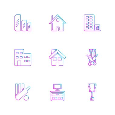 minimalist düz vektör app simgeleri beyaz arka plan üzerinde 