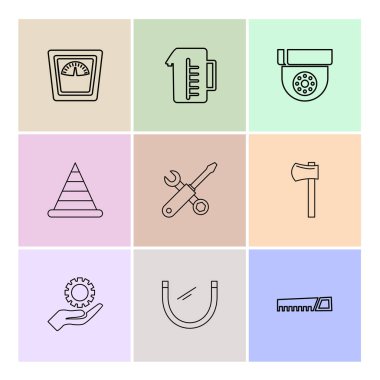 çeşitli tema app simgeler, vektör çizimler set