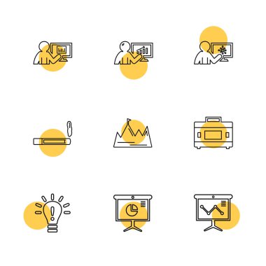 Beyaz arka plan üzerinde izole çeşitli tema app simge kümesi