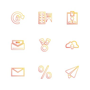 Beyaz arka plan üzerinde izole çeşitli tema app simge kümesi