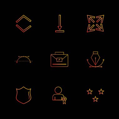 minimalist düz vektör app simgeler siyah arka plan üzerine 