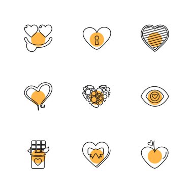 Beyaz arka plan üzerinde renkli daireler ile minimalist düz vektör app simgeleri