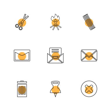 Beyaz arka plan üzerinde renkli daireler ile minimalist düz vektör app simgeleri