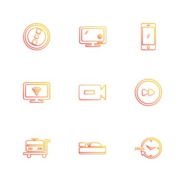 minimalist düz vektör app simgeleri beyaz arka plan üzerinde 