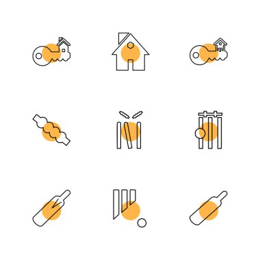 çeşitli tema app simgeler, vektör çizimler set