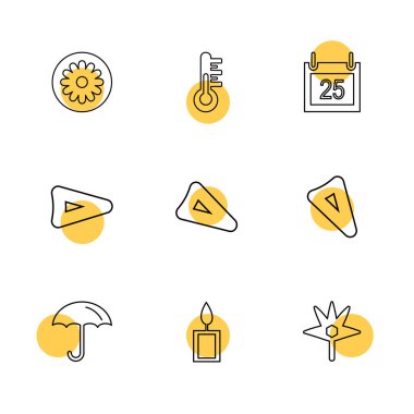 Beyaz arka plan üzerinde renkli daireler ile minimalist düz vektör app simgeleri