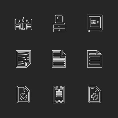 minimalist düz vektör app simgeler siyah arka plan üzerine 
