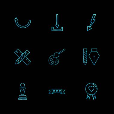 çeşitli tema app simgeler, vektör çizimler set