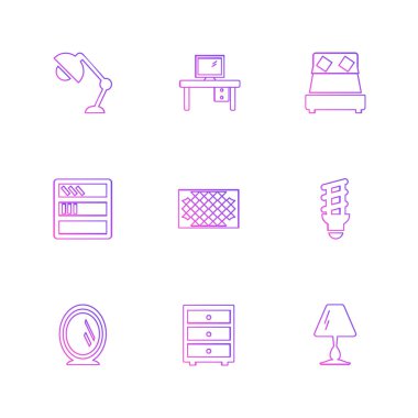 çeşitli tema app simgeler, vektör çizimler set