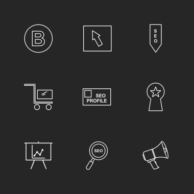 çeşitli tema app simgeler, vektör çizimler set