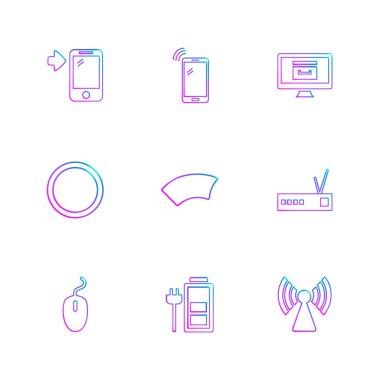 minimalist düz vektör app simgeleri beyaz arka plan üzerinde