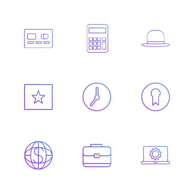 Beyaz arka plan üzerinde renkli minimalist düz vektör app simgeleri