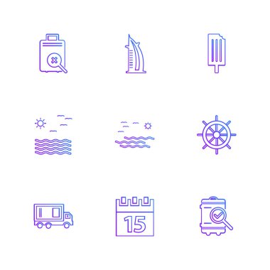 Beyaz arka plan üzerinde izole çeşitli tema app simge kümesi