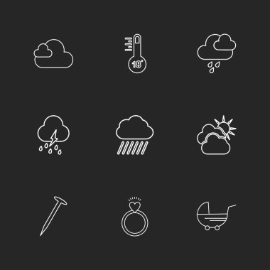 çeşitli tema app simgeler, vektör çizimler set