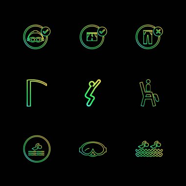 çeşitli tema app simgeler, vektör çizimler set