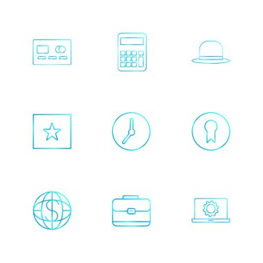 çeşitli tema app simgeler, vektör çizimler set