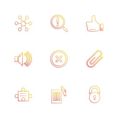 çeşitli tema app simgeler, vektör çizimler beyaz arka plan üzerinde set