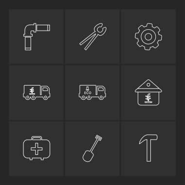 çeşitli tema app simgeler, vektör çizimler set