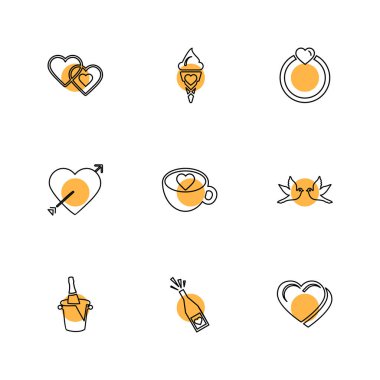 çeşitli tema app simgeler, vektör çizimler set